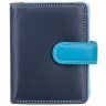 Маленький синій жіночий гаманець із високоякісної шкіри з хлястиком на кнопці Visconti Bali 68845 - 4