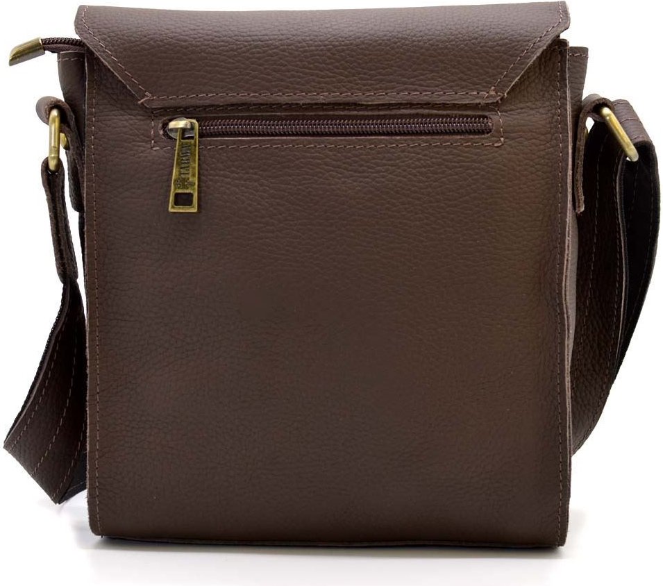 Мужская сумка через плечо из натуральной кожи коричневого цвета TARWA (21700)