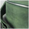 Винтажная женская сумка-бананка из натуральной кожи зеленого цвета BlankNote 78945 - 3