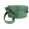 Вінтажна жіноча сумка-бананка з натуральної шкіри зеленого кольору BlankNote 78945 - 5