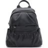 Шкіряний жіночий рюкзак середнього розміру в універсальному чорному кольорі Ricco Grande (59145) - 1