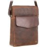 Вертикальна чоловіча сумка для ноутбука із вінтажної шкіри світло-коричневого кольору Visconti Vesper 69145 - 6