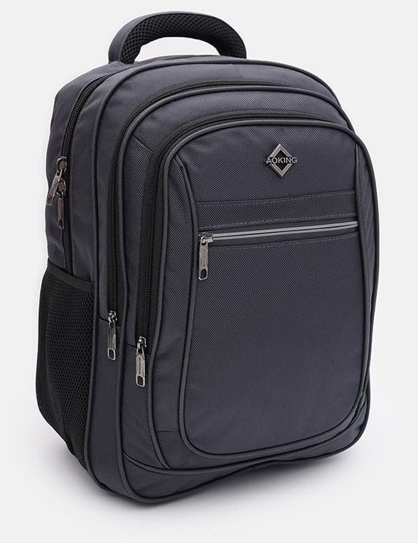 Текстильный мужской рюкзак серого цвета Aoking 89145 modnotak фото №2
