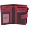 Середній жіночий гаманець із натуральної шкіри фіолетового-рожевого кольору з монетницею Visconti 69245 - 2
