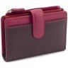 Средний женский кошелек из натуральной кожи фиолетового-розового цвета с монетницей Visconti 69245 - 1
