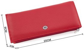 Красный женский тонкий кошелек из натуральной кожи на молнии ST Leather (15375)