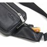 Черная мужская сумка-бананка из фактурной кожи Tom Stone (10925) - 4