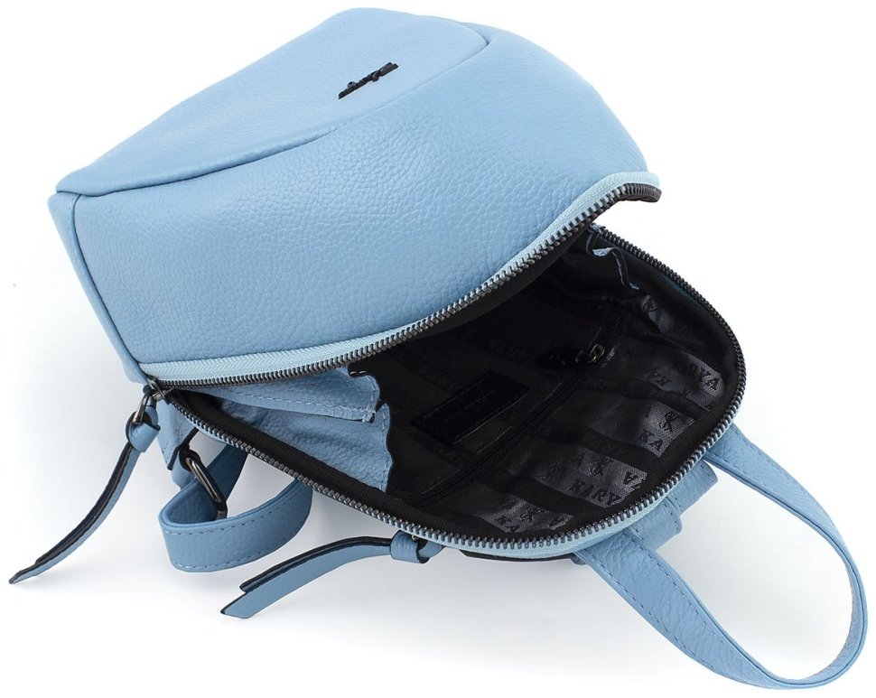 Жіночий блакитний рюкзак невеликого розміру з натуральної шкіри KARYA 69745