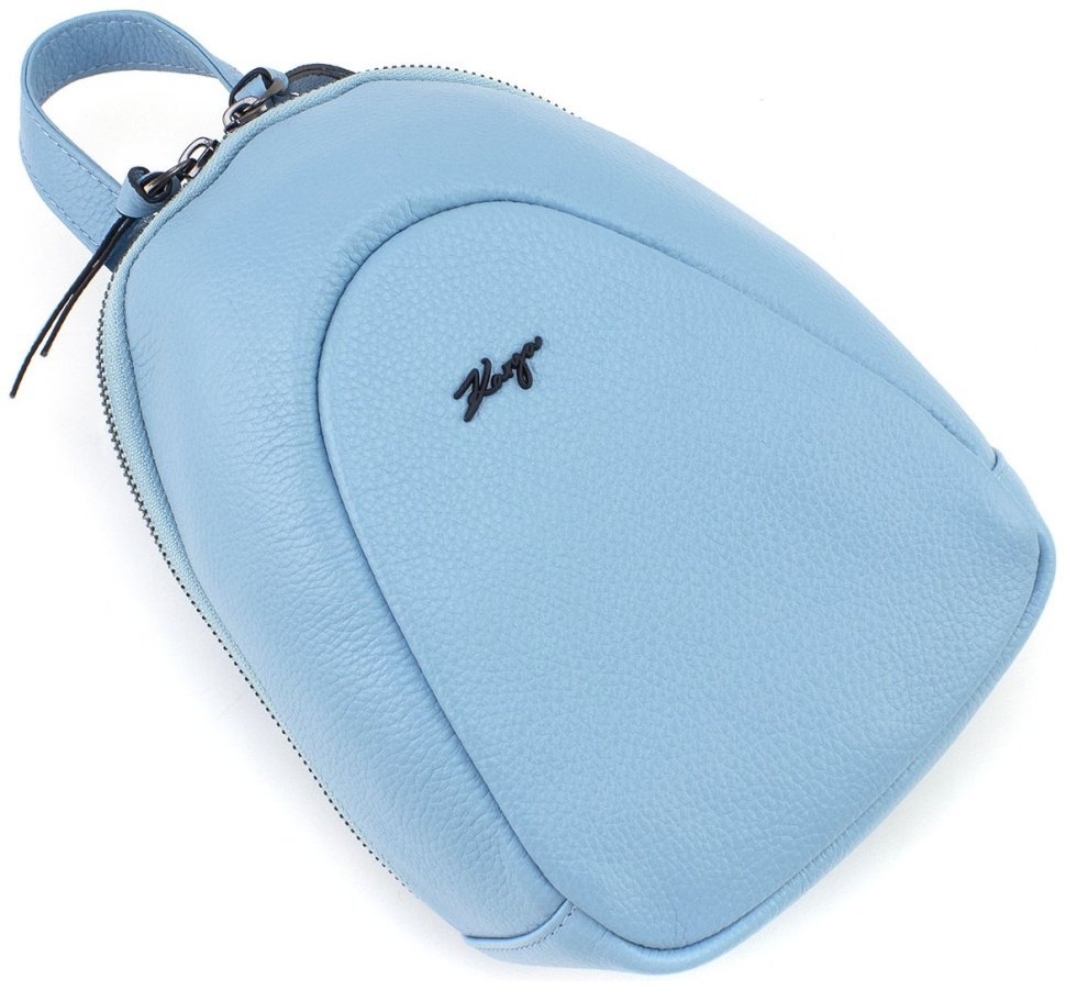 Женский голубой рюкзак небольшого размера из натуральной кожи KARYA 69745