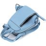 Женский голубой рюкзак небольшого размера из натуральной кожи KARYA 69745 - 5
