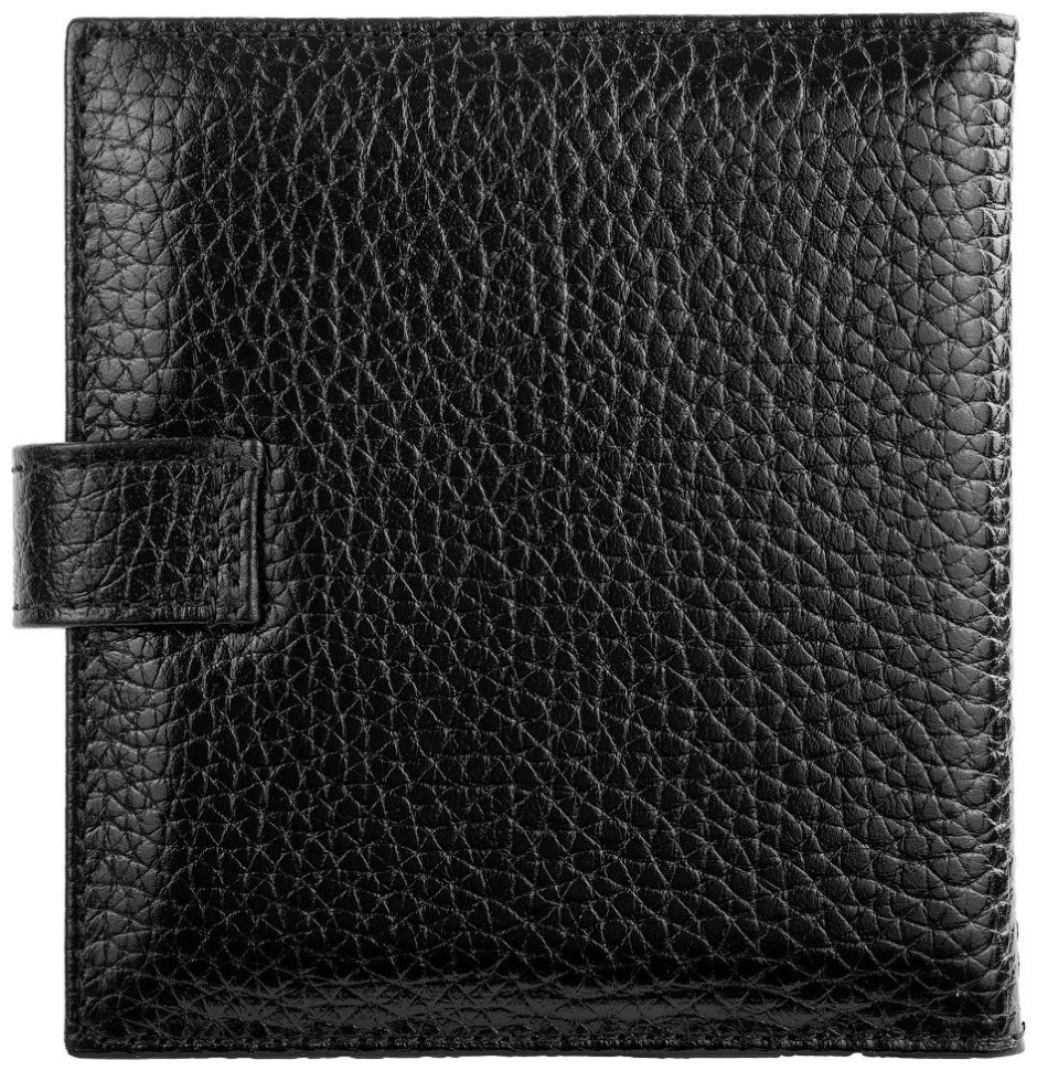 Черная визитница среднего размера из зернистой кожи с хлястиком на кнопке Desisan 80046 modnotak фото №2