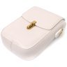 Біла шкіряна жіноча сумка вертикального формату на плече Vintage 2422309 - 3