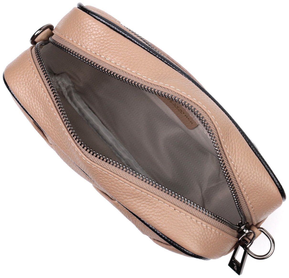 Бежевая женская сумка-кроссбоди с эффектом под плетеную кожу Vintage 2422409