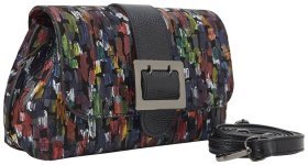 Стильна жіноча сумка-кроссбоді з натуральної шкіри з кольоровим принтом Desisan 80646