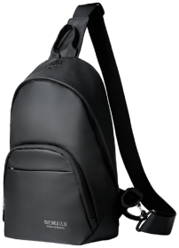 Текстильная мужская сумка рюкзак через плечо Confident 90746 Черная