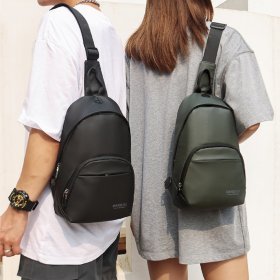 Текстильная мужская сумка рюкзак через плечо Confident 90746 Черная