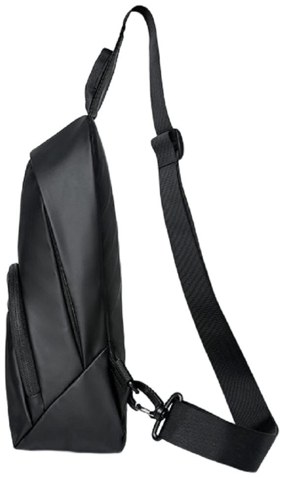 Текстильна чоловіча сумка рюкзак через плече Confident 90746 Чорна modnotak фото №5