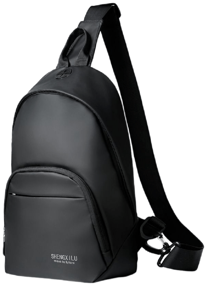 Текстильна чоловіча сумка рюкзак через плече Confident 90746 Чорна modnotak фото №8