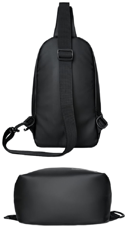 Текстильна чоловіча сумка рюкзак через плече Confident 90746 Чорна modnotak фото №11