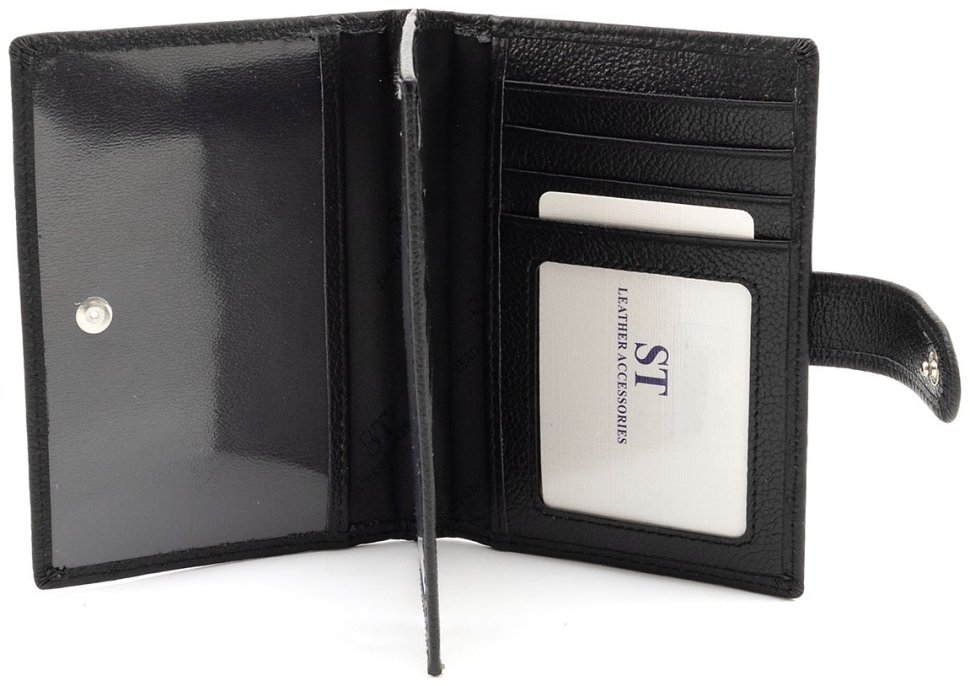 Обложка кожаная для документов, паспорта и карточек  ST Leather 90846 черный цвет modnotak фото №2