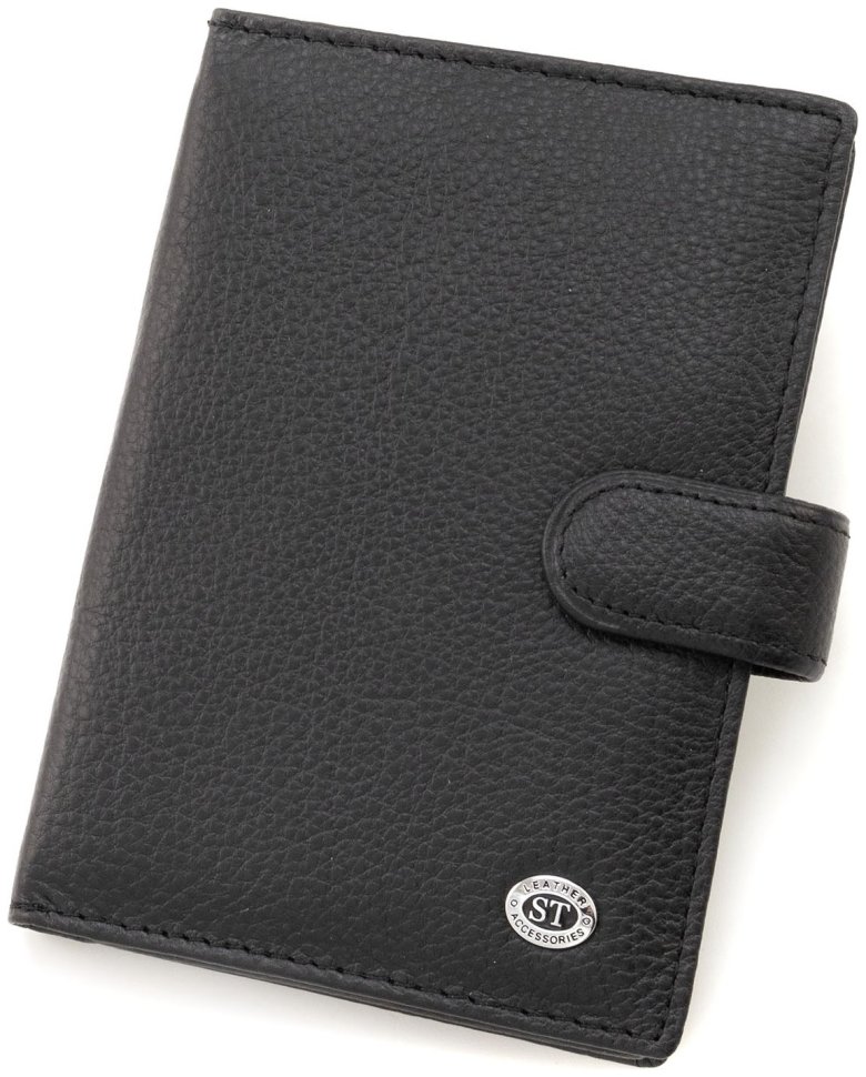 Обложка кожаная для документов, паспорта и карточек  ST Leather 90846 черный цвет modnotak фото №1