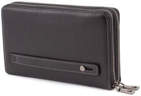 Шкіряний чоловічий клатч на дві блискавки H.T Leather (10465)