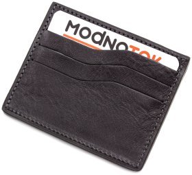 Черный картхолдер из гладкой кожи Grande Pelle (13135)