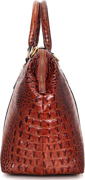 Эффектная дорожная сумка из натуральной кожи под крокодила VINTAGE STYLE (14397)