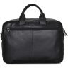 Вместительная деловая кожаная сумка черного цвета VINTAGE STYLE (14419) - 4