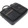Шкіряна чоловіча сумка для ноутбука чорного кольору VINTAGE STYLE (14662) - 7