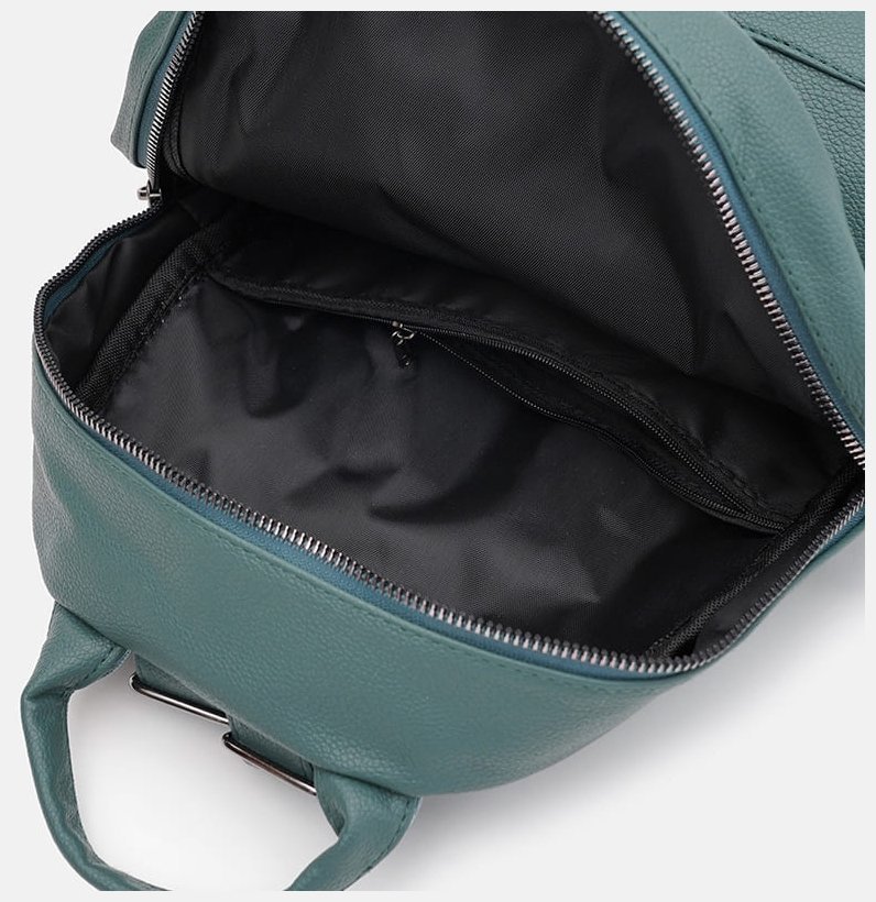 Жіночий рюкзак з екошкіри зеленого кольору на блискавці Monsen 71846