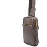 Средняя коричневая мужская сумка-рюкзак из натуральной кожи на одно плечо TARWA (19805) - 2