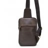 Средняя коричневая мужская сумка-рюкзак из натуральной кожи на одно плечо TARWA (19805) - 3
