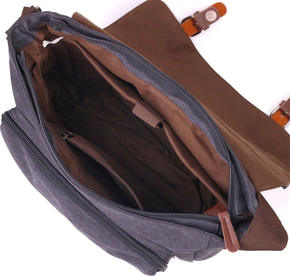 Чоловіча чорна текстильна сумка-месенджер Vintage (2421240)