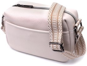 Женская сумка с одним отделением из натуральной белой кожи Vintage 2422602