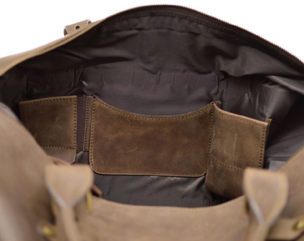 Коричневая дорожная сумка из винтажной кожи большого размера TARWA (19938)