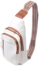 Жіноча слінг сумка зі шкірозамінника Vintage 22746 Біла
