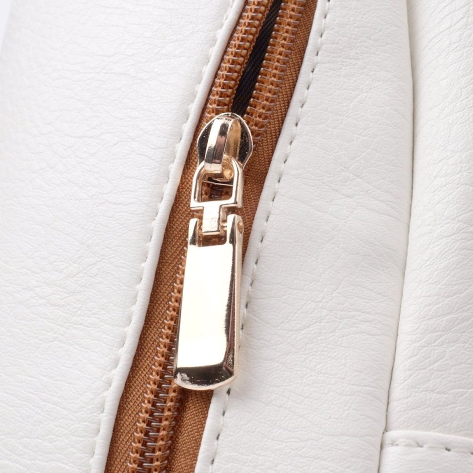 Жіноча слінг сумка зі шкірозамінника Vintage 22746 Біла фото №5 Жіноча слінг сумка зі шкірозамінника Vintage 22746 Біла modnotak фото №5