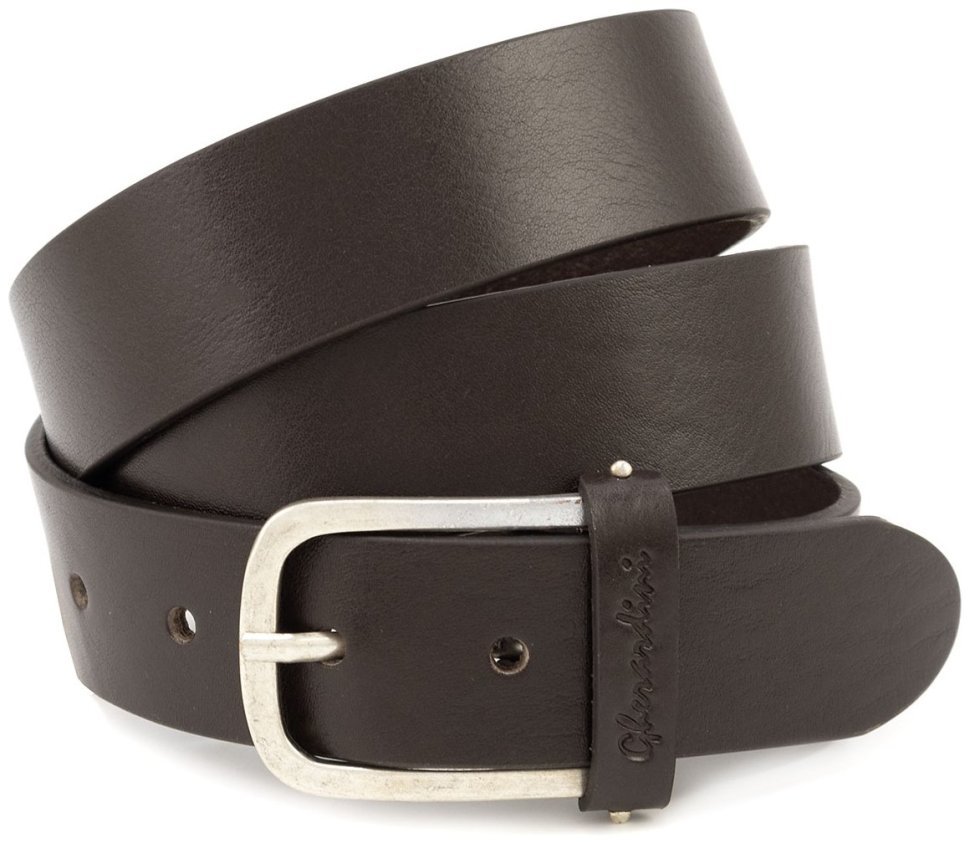 Стильный качественный ремень из итальянской кожи Gherardini 40799 темно-коричневый modnotak фото №1