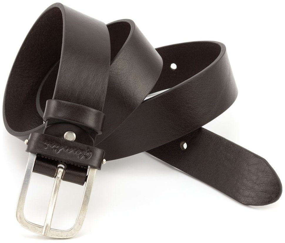 Стильный качественный ремень из итальянской кожи Gherardini 40799 темно-коричневый modnotak фото №4