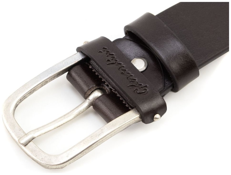 Стильный качественный ремень из итальянской кожи Gherardini 40799 темно-коричневый modnotak фото №2