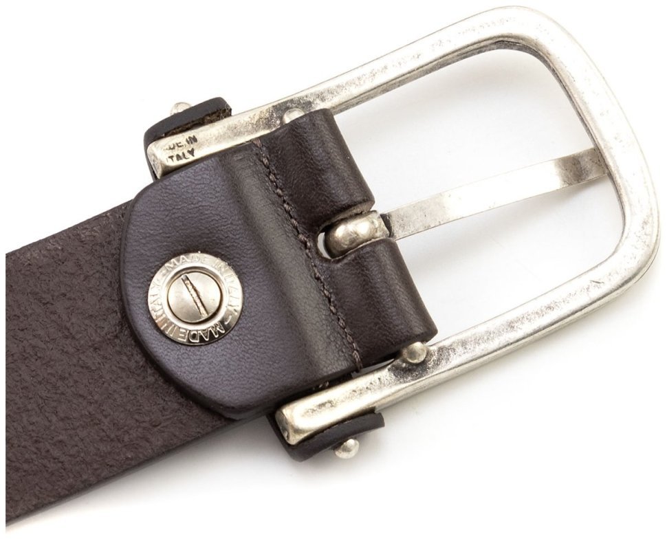 Стильный качественный ремень из итальянской кожи Gherardini 40799 темно-коричневый modnotak фото №3