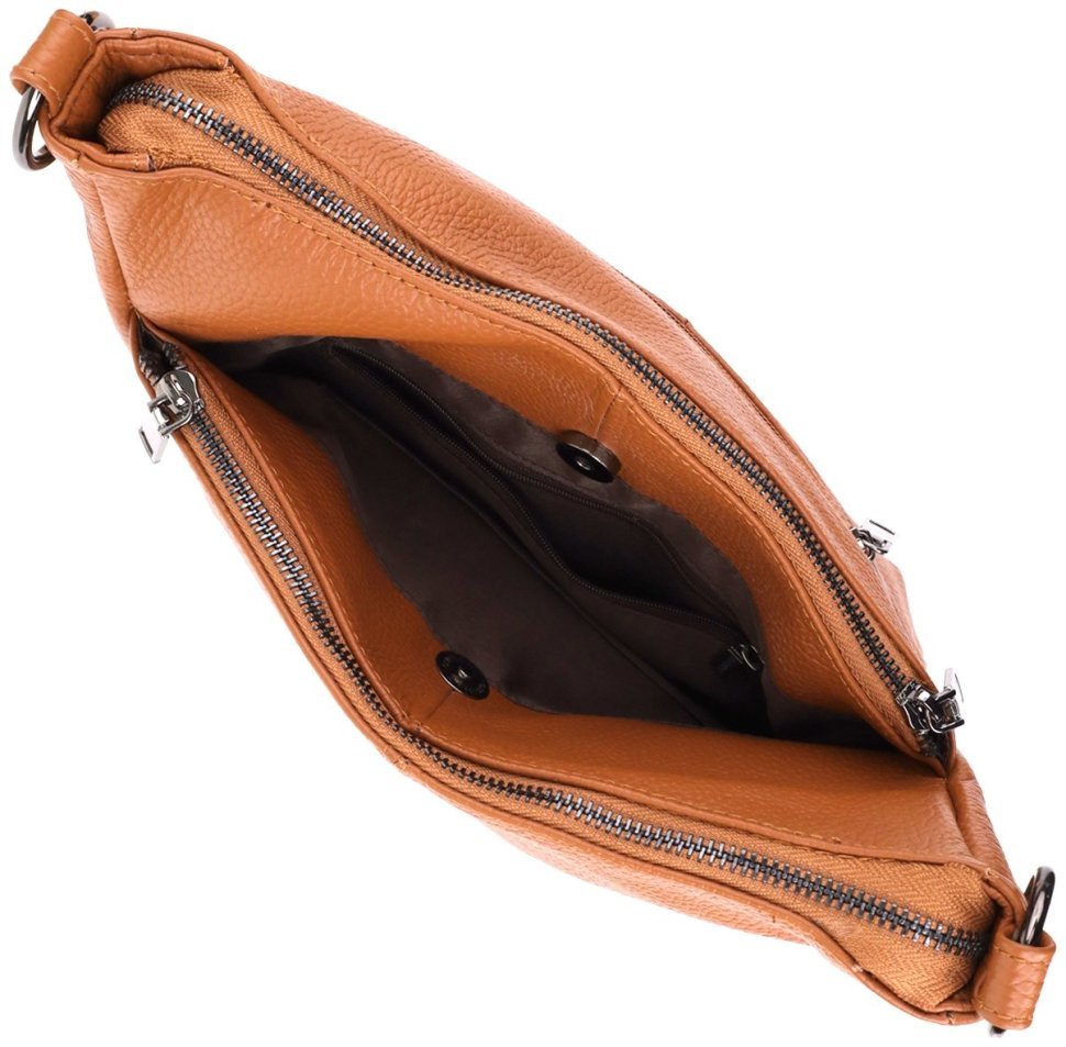 Вместительная женская сумка на 2 отделения из натуральной фактурной кожи Vintage 103146 коричневого цвета фото №5 Вместительная женская сумка на 2 отделения из натуральной фактурной кожи Vintage 103146 коричневого цвета modnotak фото №5