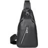 Черный мужской слинг - рюкзак среднего размера VINTAGE STYLE (14973) - 1