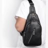 Черный мужской слинг - рюкзак среднего размера VINTAGE STYLE (14973) - 9