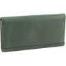 Шкіряний гаманець темно-зеленого кольору з клапаном на магніті Grande Pelle (13308) - 3