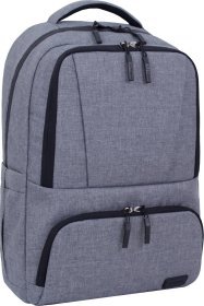 Сірий текстильний чоловічий рюкзак для ноутбука з ортопедичною спинкою Bagland (53446)