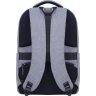 Серый текстильный  мужской рюкзак для ноутбука с ортопедической спинкой Bagland (53446) - 3