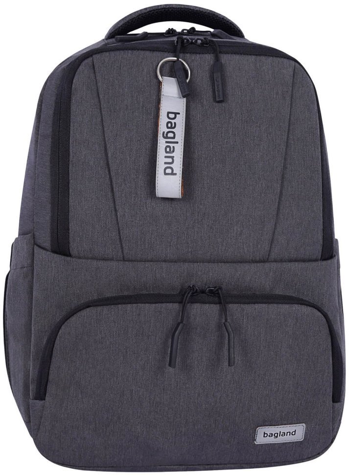 Серый текстильный  мужской рюкзак для ноутбука с ортопедической спинкой Bagland (53446)