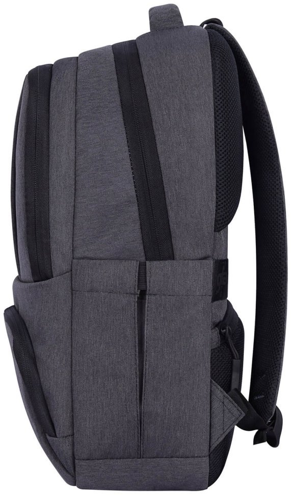 Сірий текстильний чоловічий рюкзак для ноутбука з ортопедичною спинкою Bagland (53446)